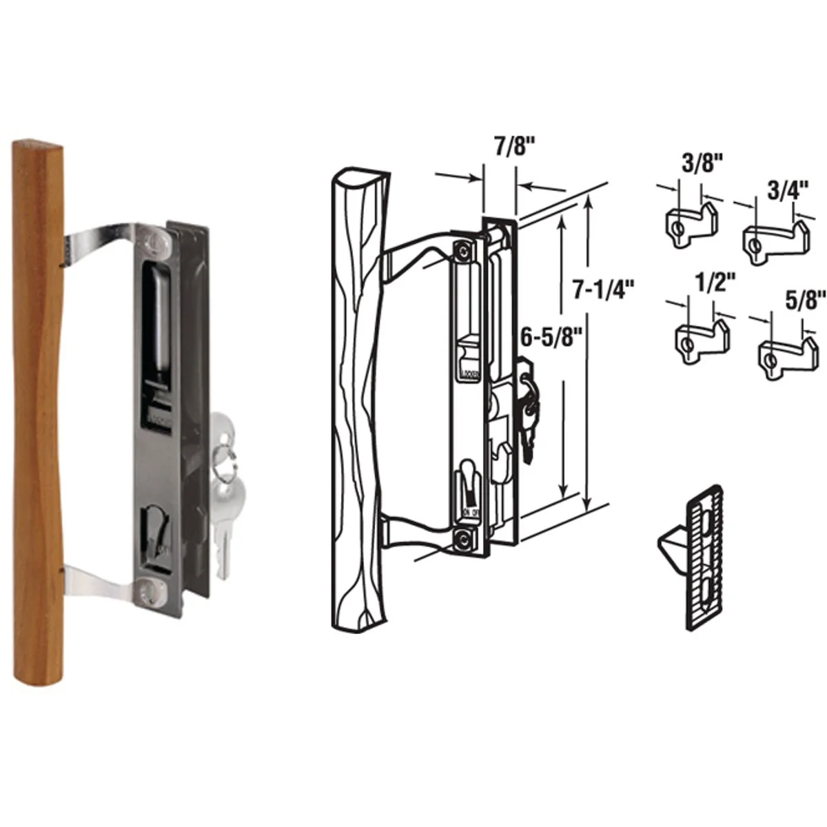 Organic Prime-Line Flush Mount Hook Sliding Patio Door Handle Set Crafted