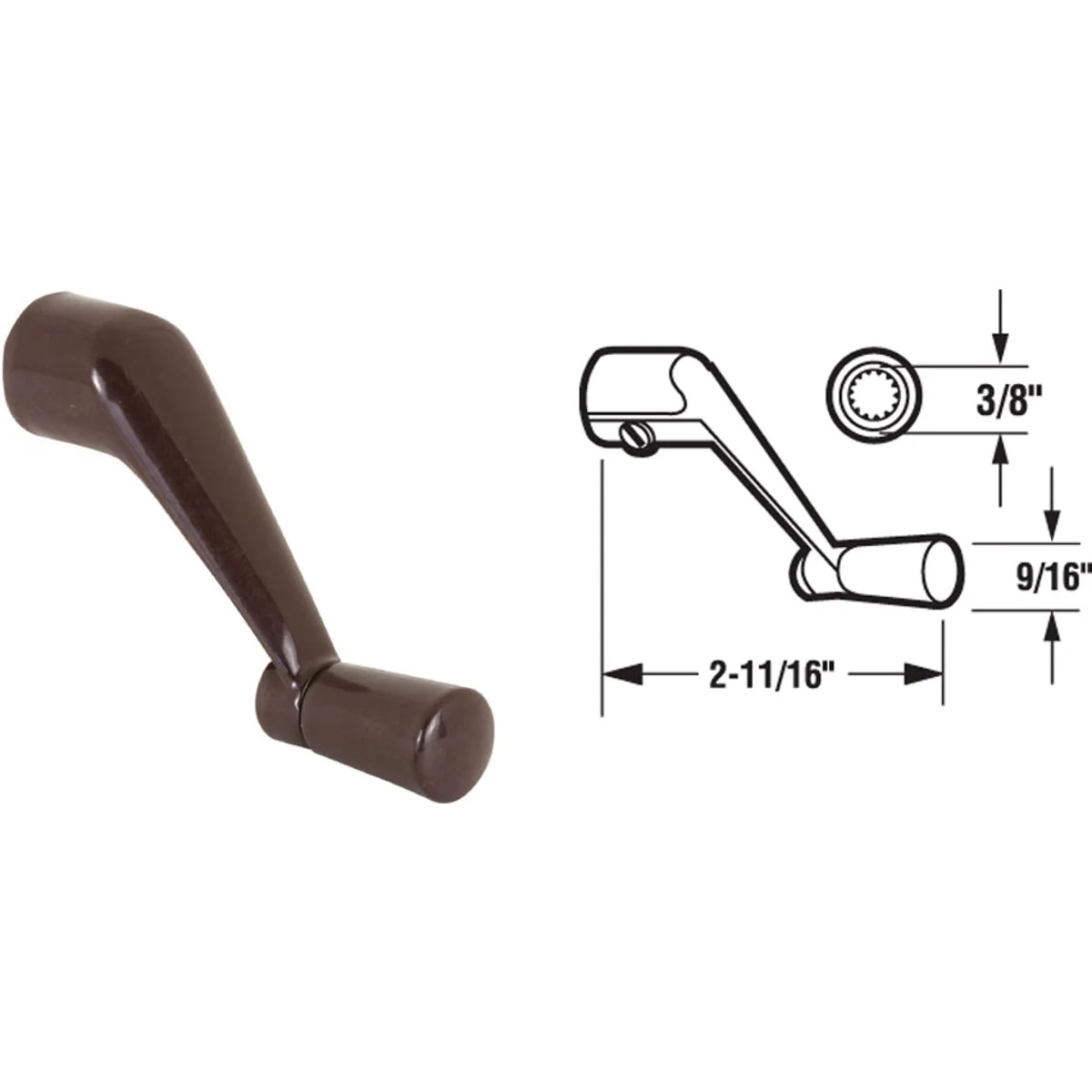 Original Design Prime-Line 3 8 In. Bronze Die-Cast Casement Window Crank Handle Pure