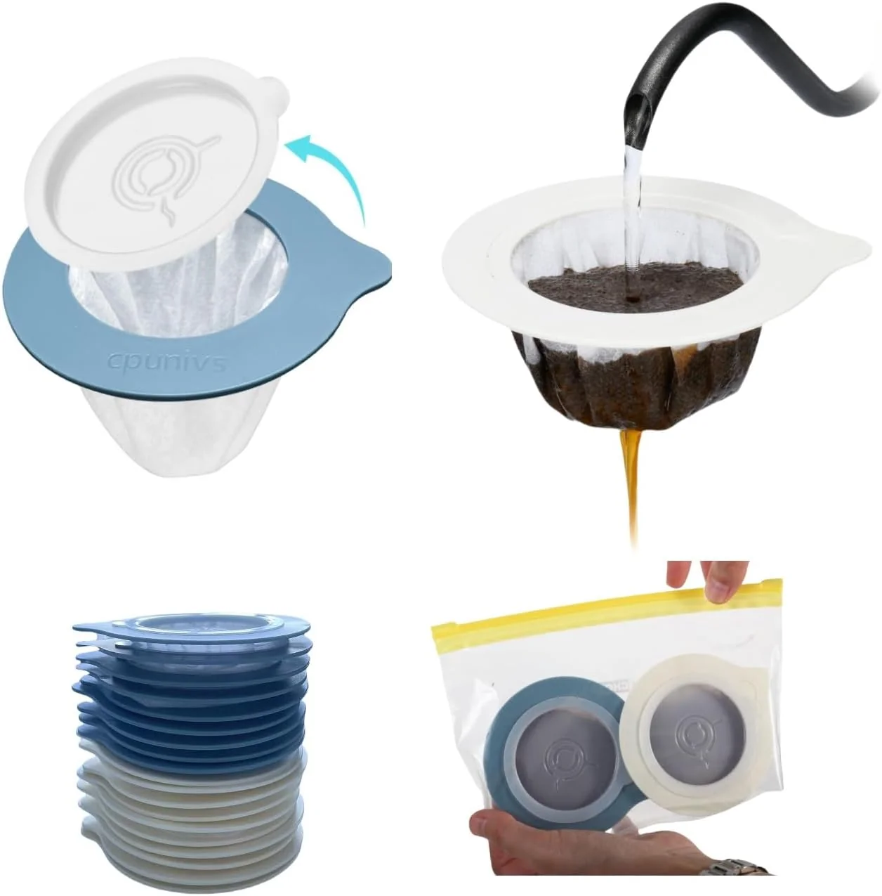 Verified 30Pcs Portable Pour Over Coffee Dripper Reusable Coffee Filters Pour Over Coffee Maker for Camping Coffee Travel Coffee Maker Single Serve coffee Detailed