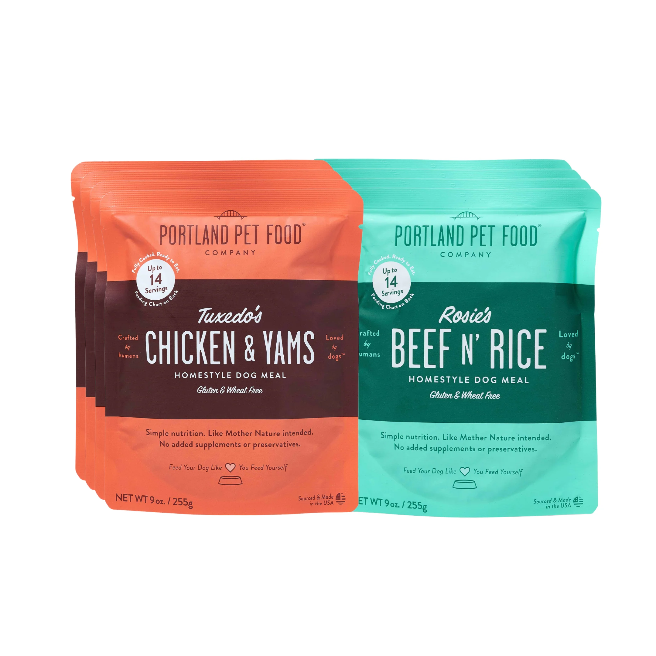 Safe Portland Pet Food Company The s Dog Meal Variety Human-Grade Dog Meal Mixer or Meal Topper 9 oz Pouches Solid