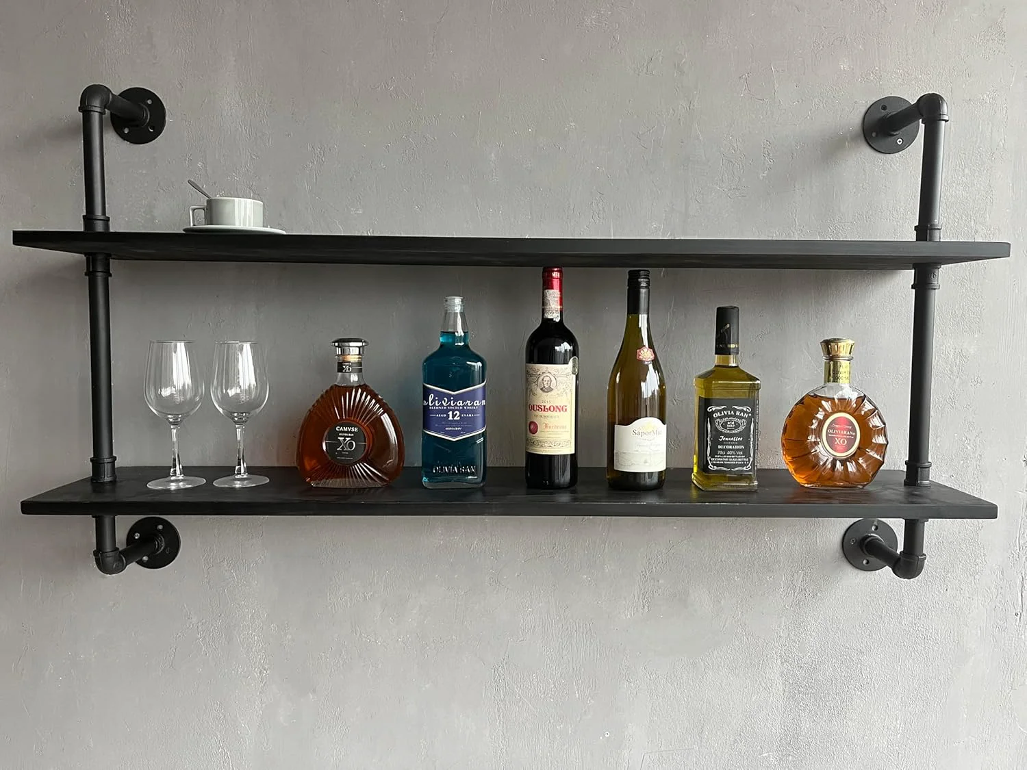 Prestigious Floating Bookshelf Shelves Industrial Pipe Shelving Pipe Shelves Rustic Wall Shelf 48 Inch Farmhouse Book Shelves for Wall Mounted Smart