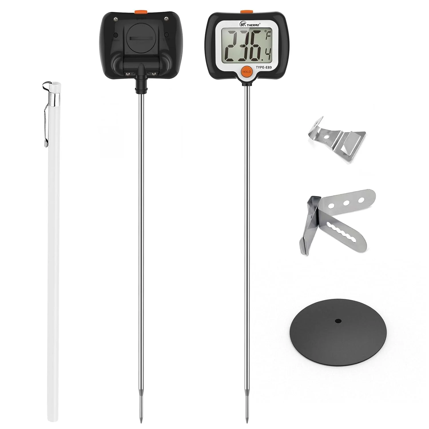 Exclusive Digital Candy Thermometer with Adjustable Display 304 Stainless Steel Probe -58°F 572°F Black Body Convenient
