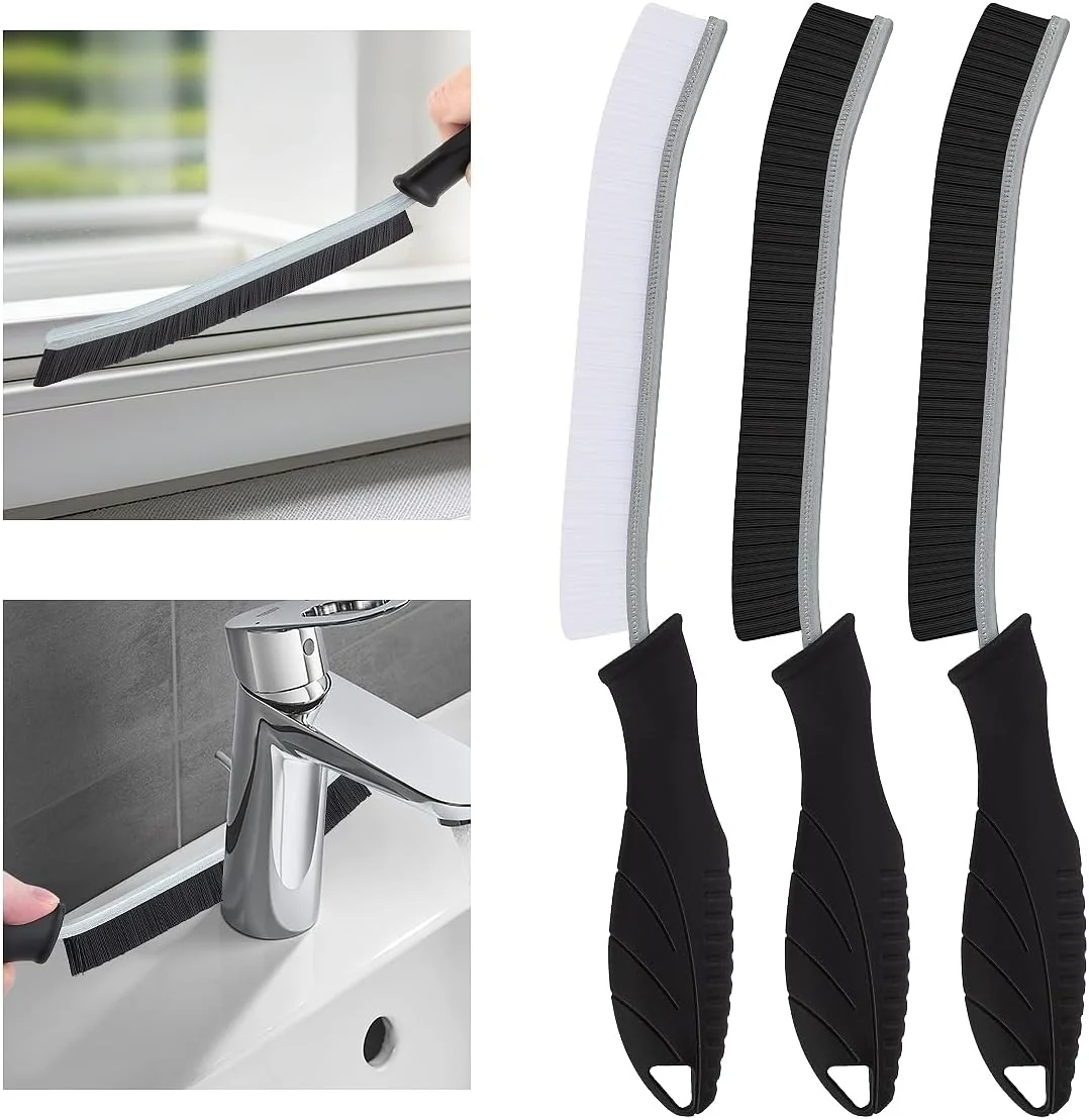 Detailed 3Pcs Hard Bristle Crevice Cleaning Brush Scrub Brush Kitchen Sink Cleaning Brush Grout Brush Corner Brush Cleaning Tools for Toilet Bathroom Outstanding