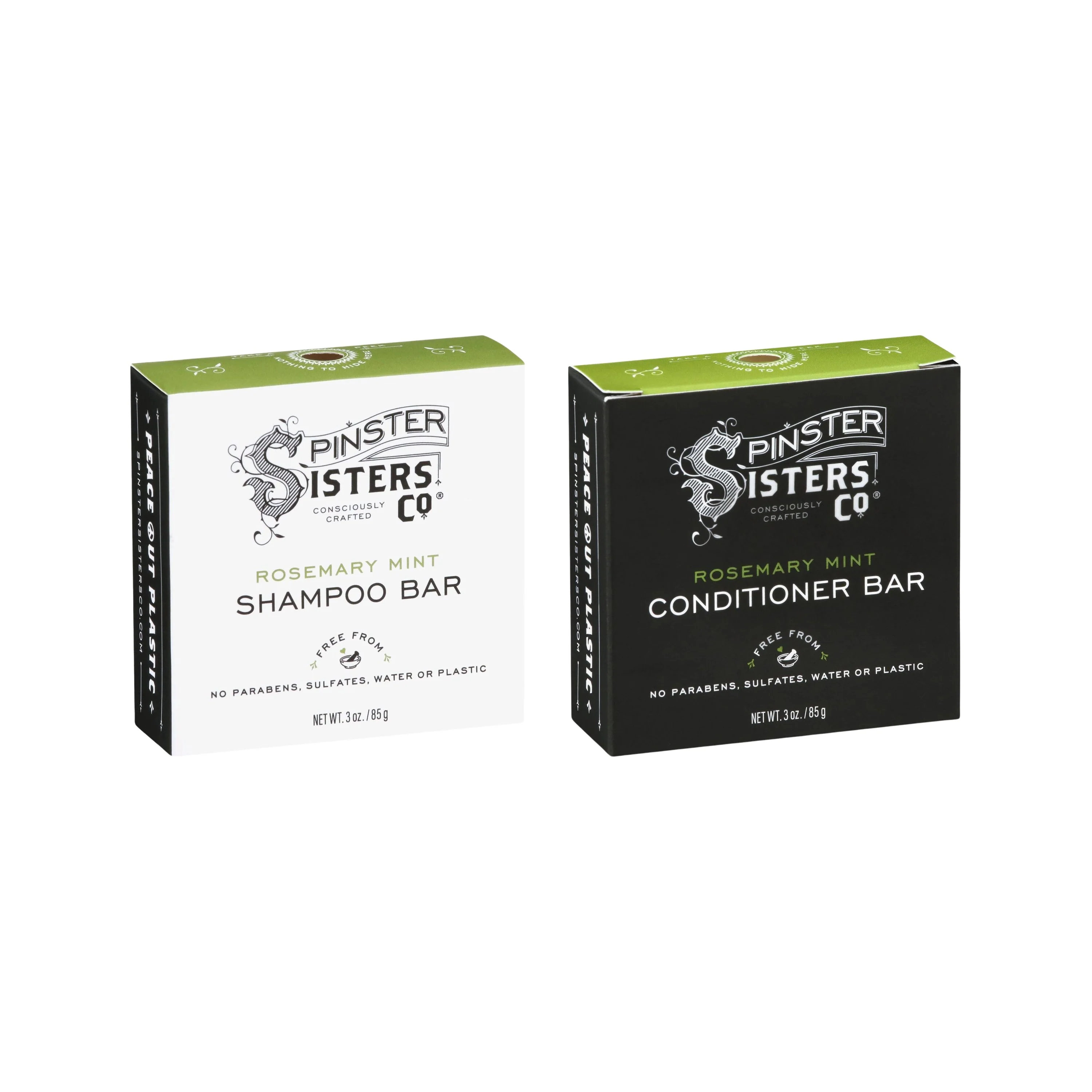 Recyclable Spinster Sisters Co. Rosemary Mint Haircare Set Quality