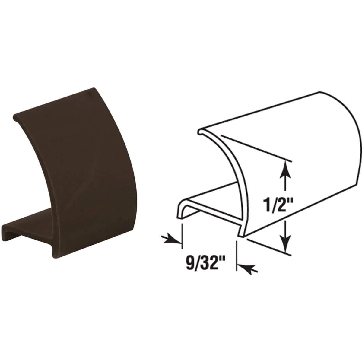 Advanced Prime-Line Make-2-Fit 72 In. Brown Snap-In Rigid Vinyl Glass Spline Traditional