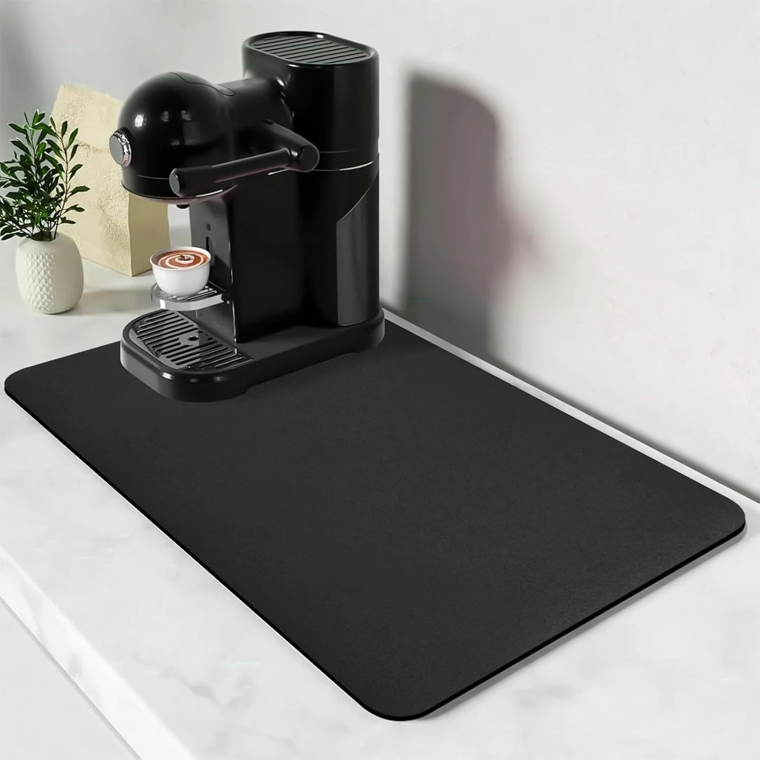 High-End Bloss Coffee Mat 24 x16 Dish Drying Mat for Multiple Usage Mat for Coffee Bar Kitchen Counter Mat Traditional