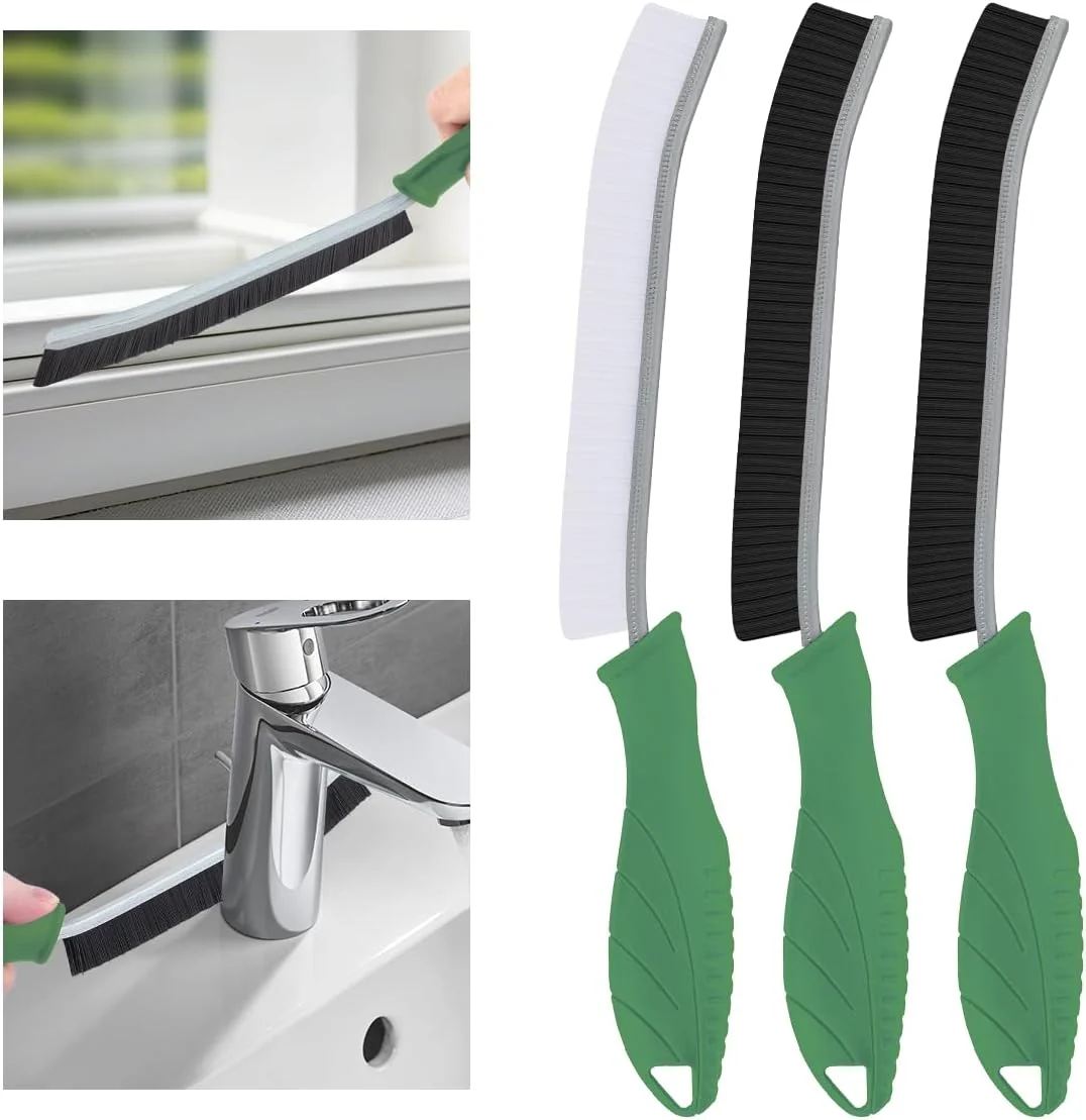 Effective TQRR 3Pcs Hard Bristle Crevice Cleaning Brush-Thin Grout Scrub Brush Comfortable