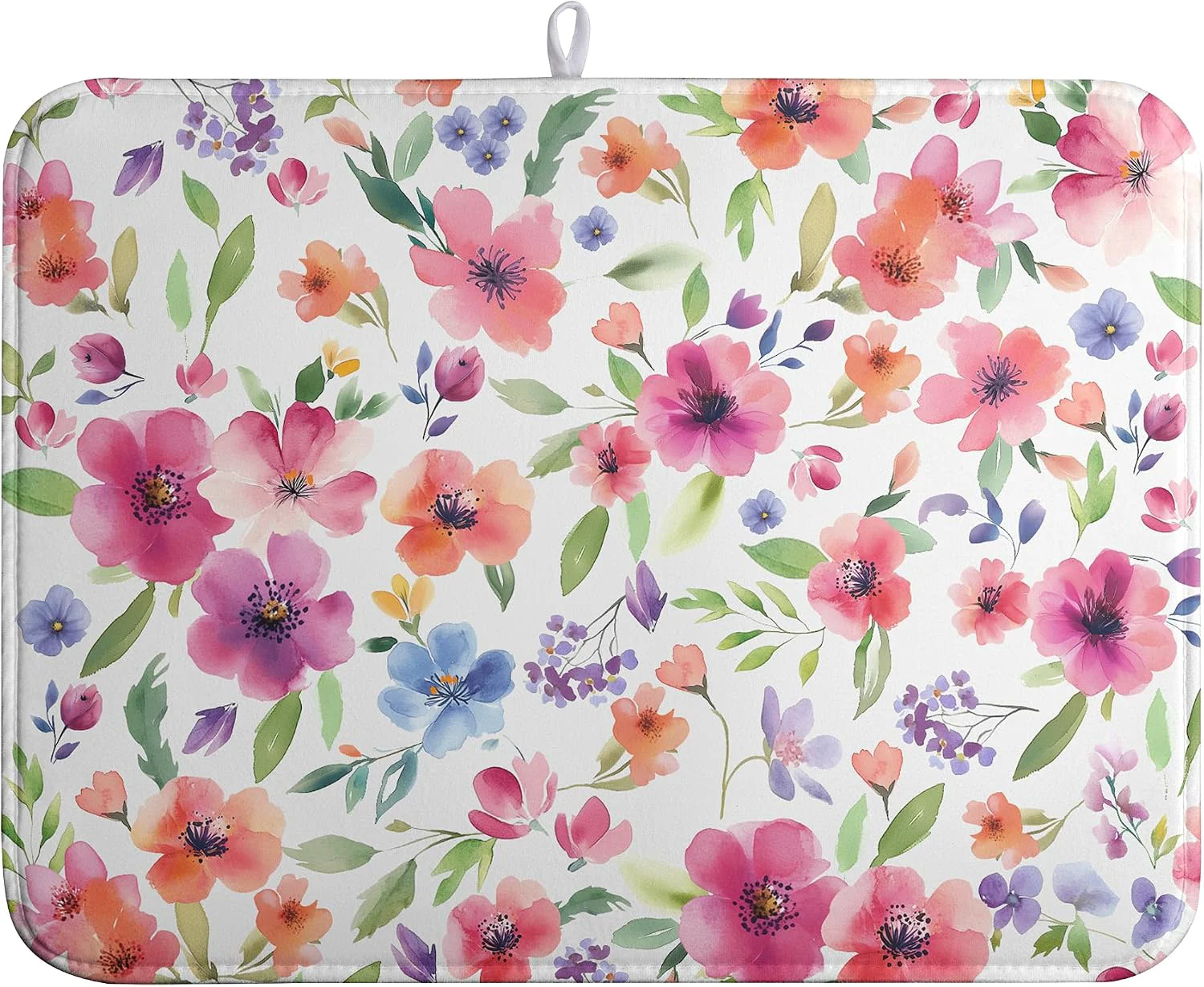 Artisan Spring Floral Dish Drying Mat Flowers Summer Kitchen Mat Dish Drying Pad Absorbent Dish Dryer Mat for Kitchen Countertops Microfiber Dishes Drainer Pad Dish Drying Rack Mat 18×24 in Responsible
