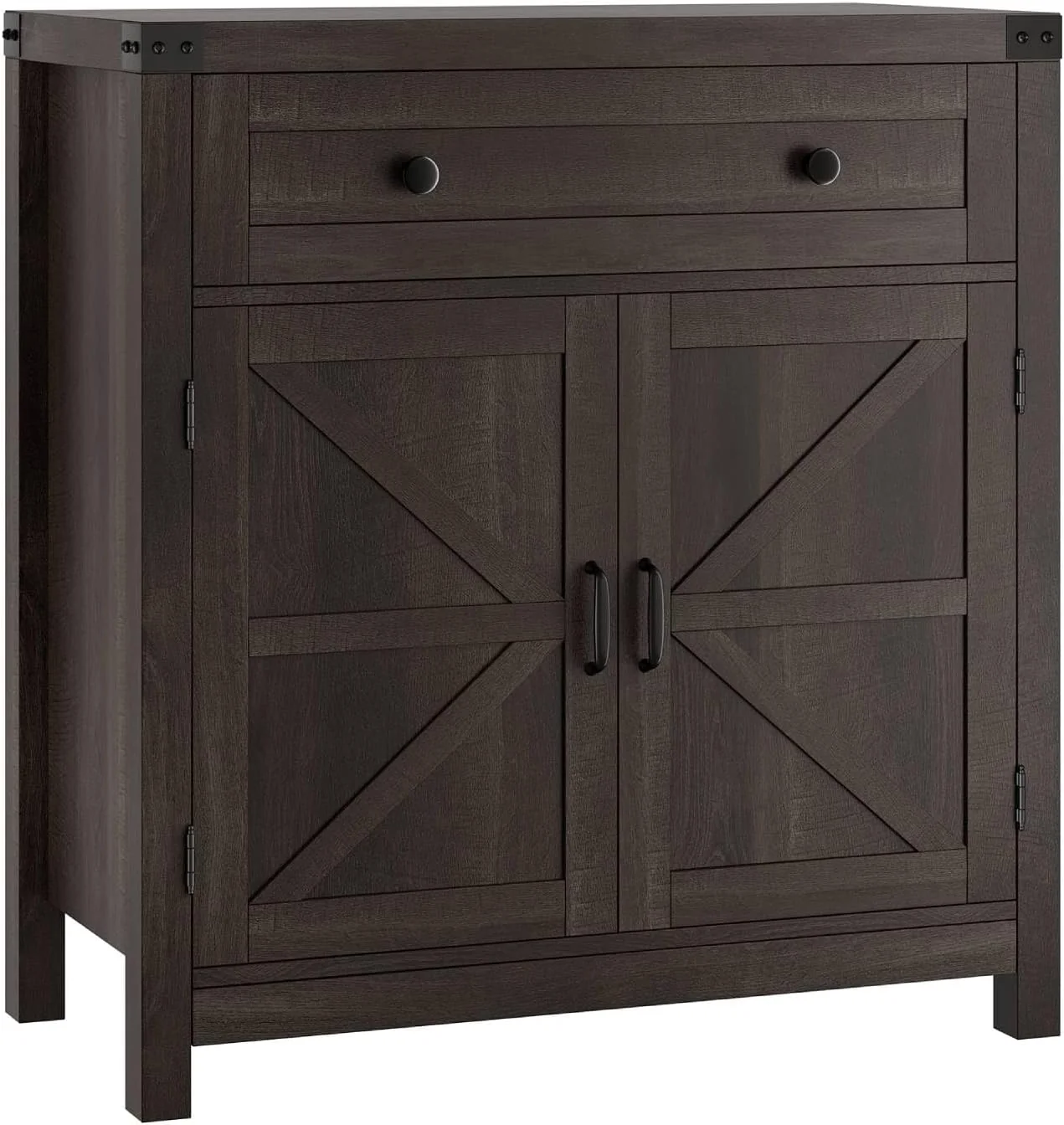 High-Quality Hostack Coffee Bar Cabinet Kitchen Storage Cabinet Modern Farmhouse Buffet Sideboard with Drawer and Adjustable Shelf Detailed