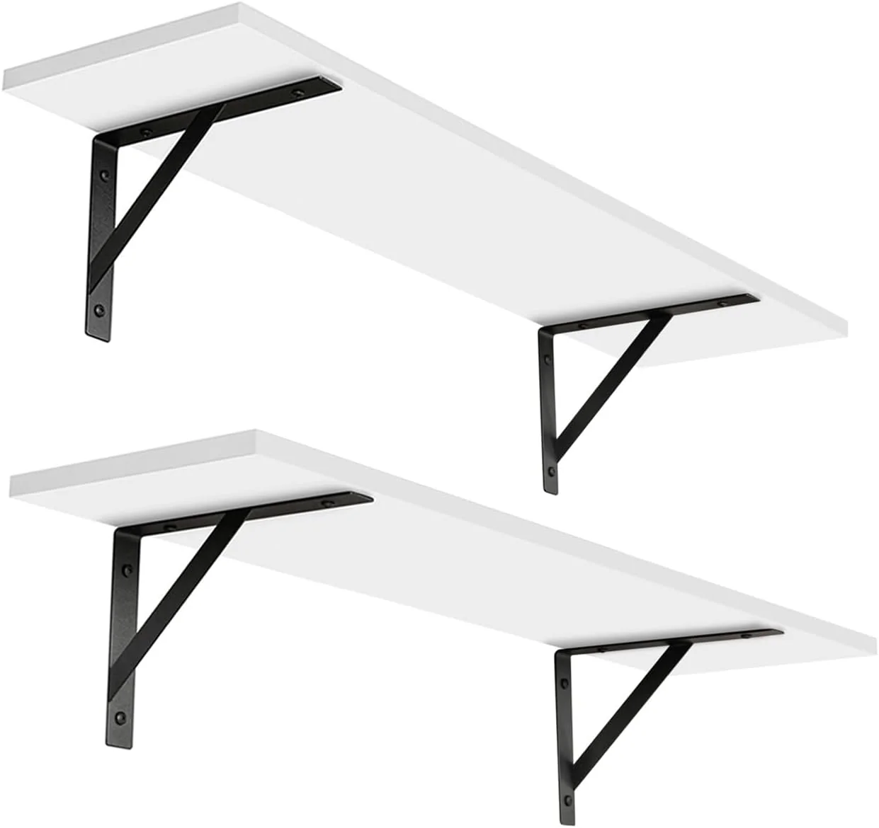 Refined DINZI LVJ Wall Shelves 23.6 Long Floating Shelves with Metal Brackets Flexible