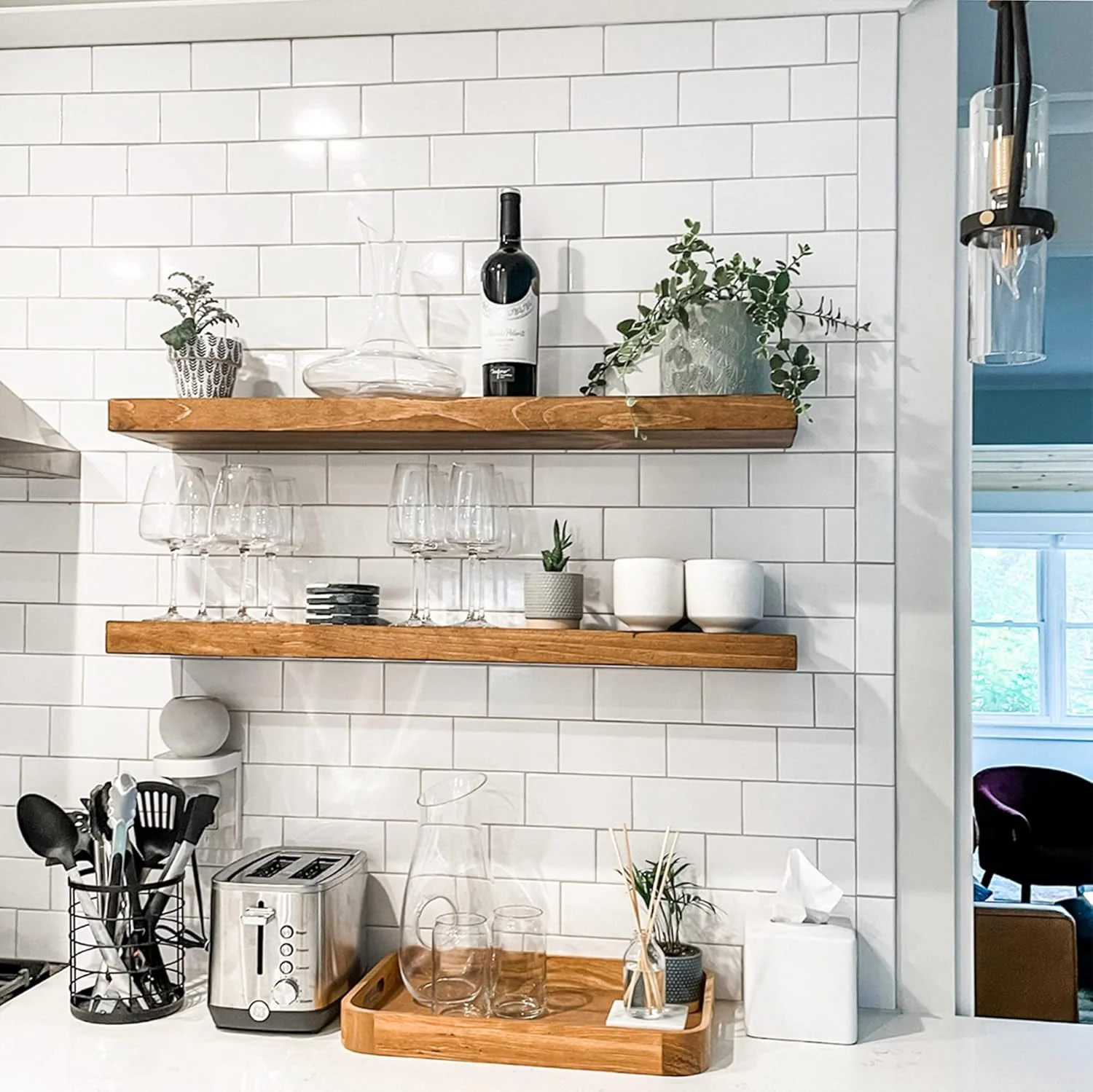 Efficient Audrielle Urbandi Rustic Floating Shelves Set of 2 Hidden Bracket Solid Wood Heavy Duty Wall Mounted Shelves Brown 24Wx6D Quality