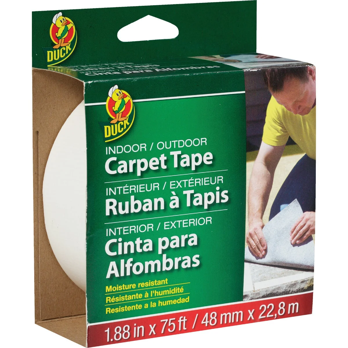 Crafted Duck 1.88 In. x 75 Ft. Indoor Outdoor Fiberglass Carpet Tape Verified