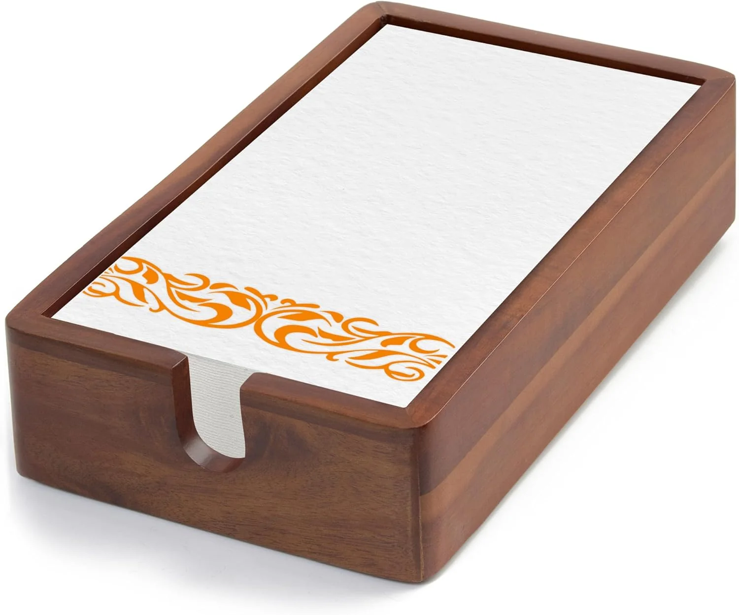 Relaxed Acacia Guest Towel Napkin Holder 10×6 Paper Hand Towels Tray Holds Paper Cloth Linen Napkin on Table Kitchen Counter Bathroom – Durable Consistent