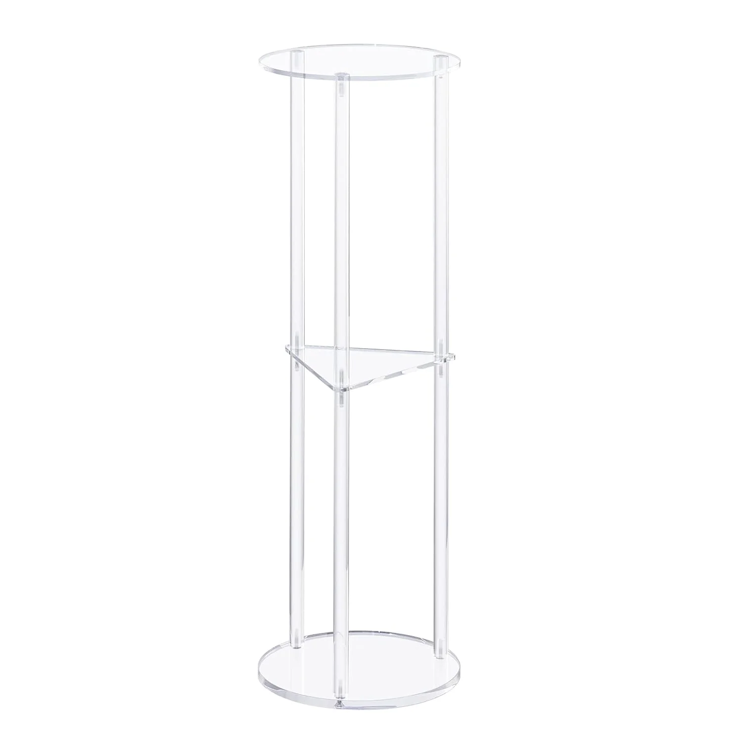 Fine Crafted Hmyhum Acrylic Drink Table for Small Spaces Martini Table for Living Room Small Drink Side Table 3 Tiers Round Modern 8 L x 8 W x 26 H Clear Solid