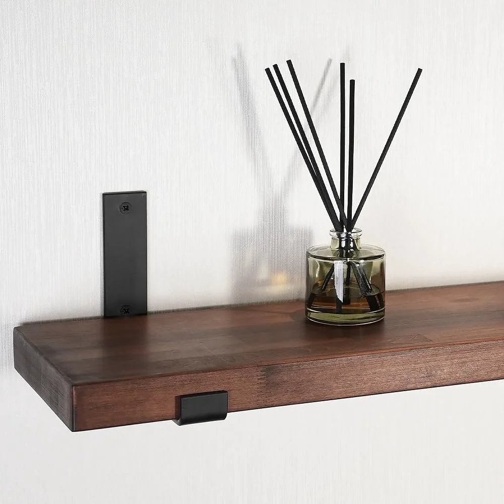 Efficient CONSDAN Floating Shelf for Wall Mounted Book Shelf Hanging Shelves Floating Bookshelf for Bedroom Bathroom Living Room Kitchen USA Grown Solid Hardwood Dark Maple 30×7.5×1.5 in Refined