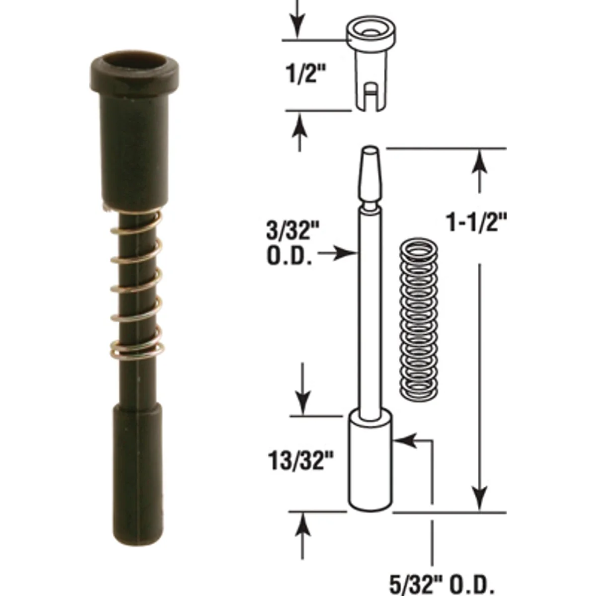 Exclusive Prime-Line Black Nylon Window Screen Repair Plunger Latch 25-Pack Practical