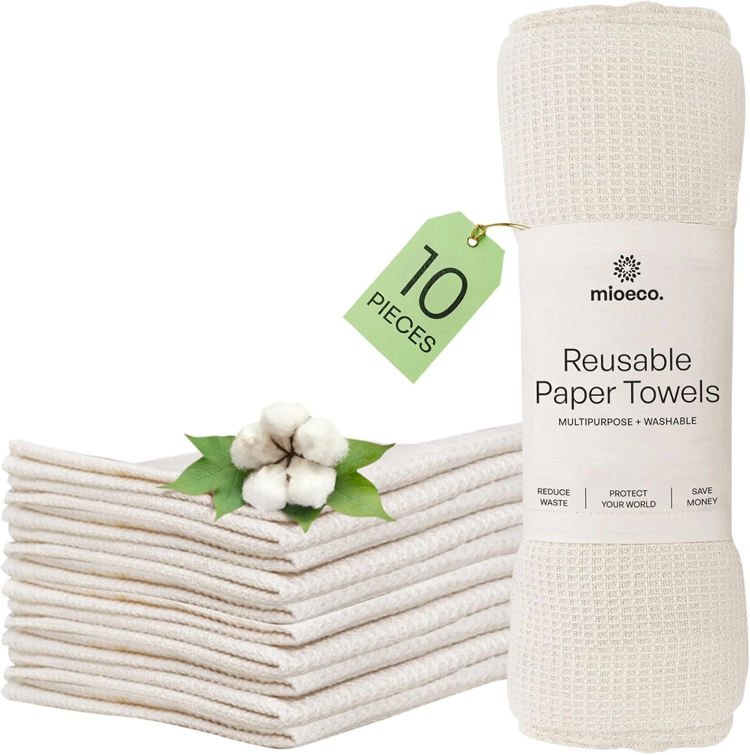 Casual Reusable Organic Cotton Paper Towels – Eco-Friendly Kitchen Solid