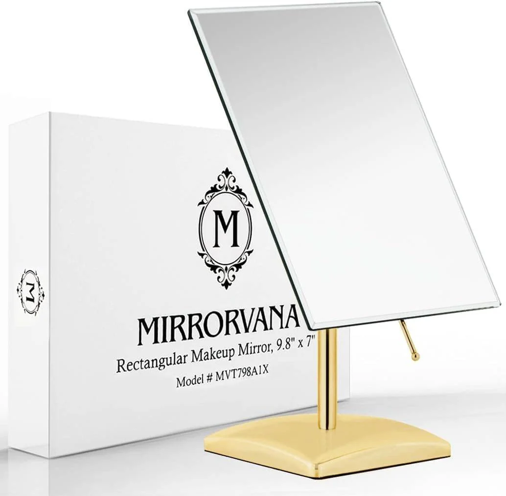 Original Design MIRRORVANA Large Standing Mirror Frameless 9.8 x 7 Gold Beveled Design s Bathroom Dresser amp Retail Counters – I for Desk Counter Bathroom amp Vanity Dressing Table Expertly Made