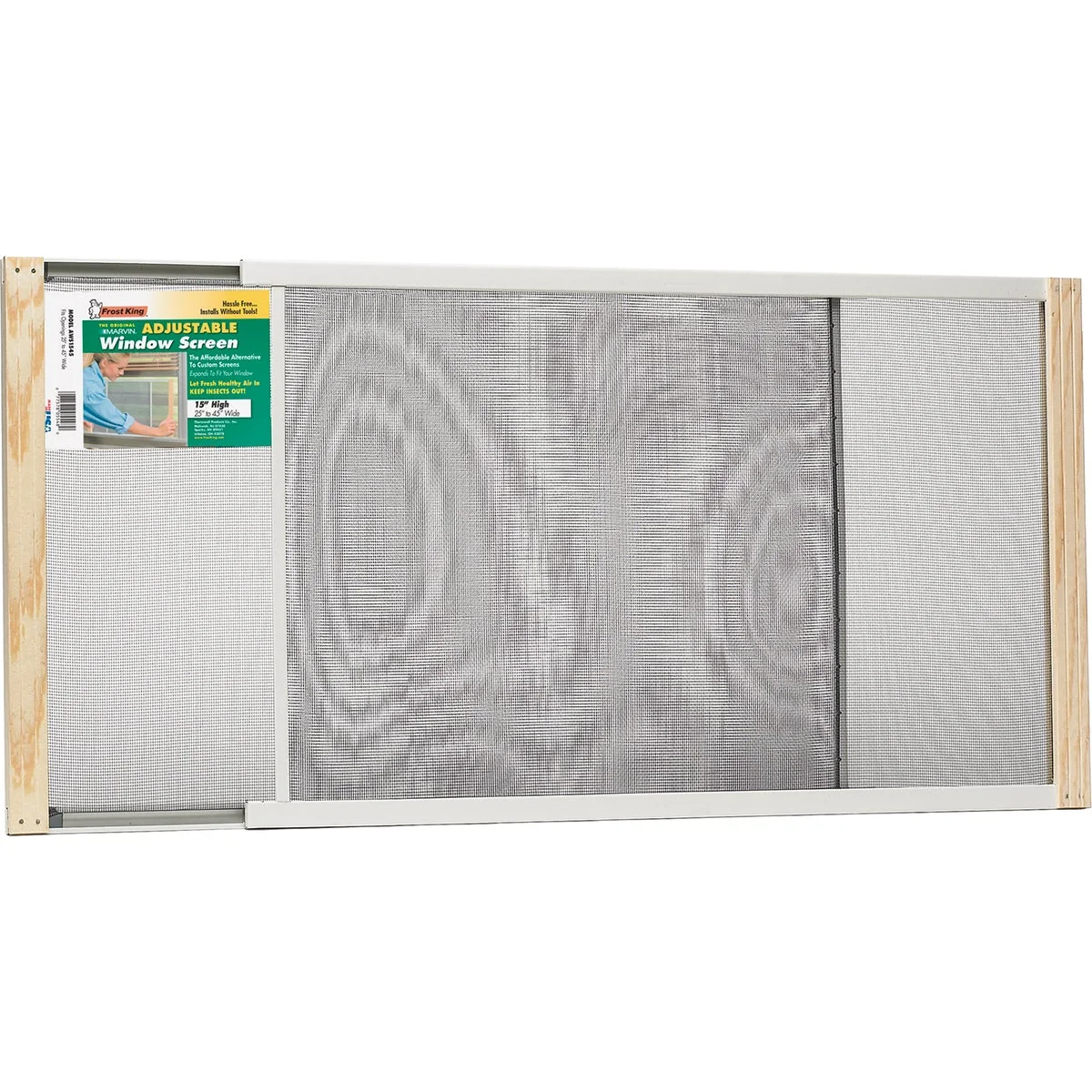 Fast W.B. Marvin 15 In. x 25-45 In. Adjustable Window Screens by Frost King Certified
