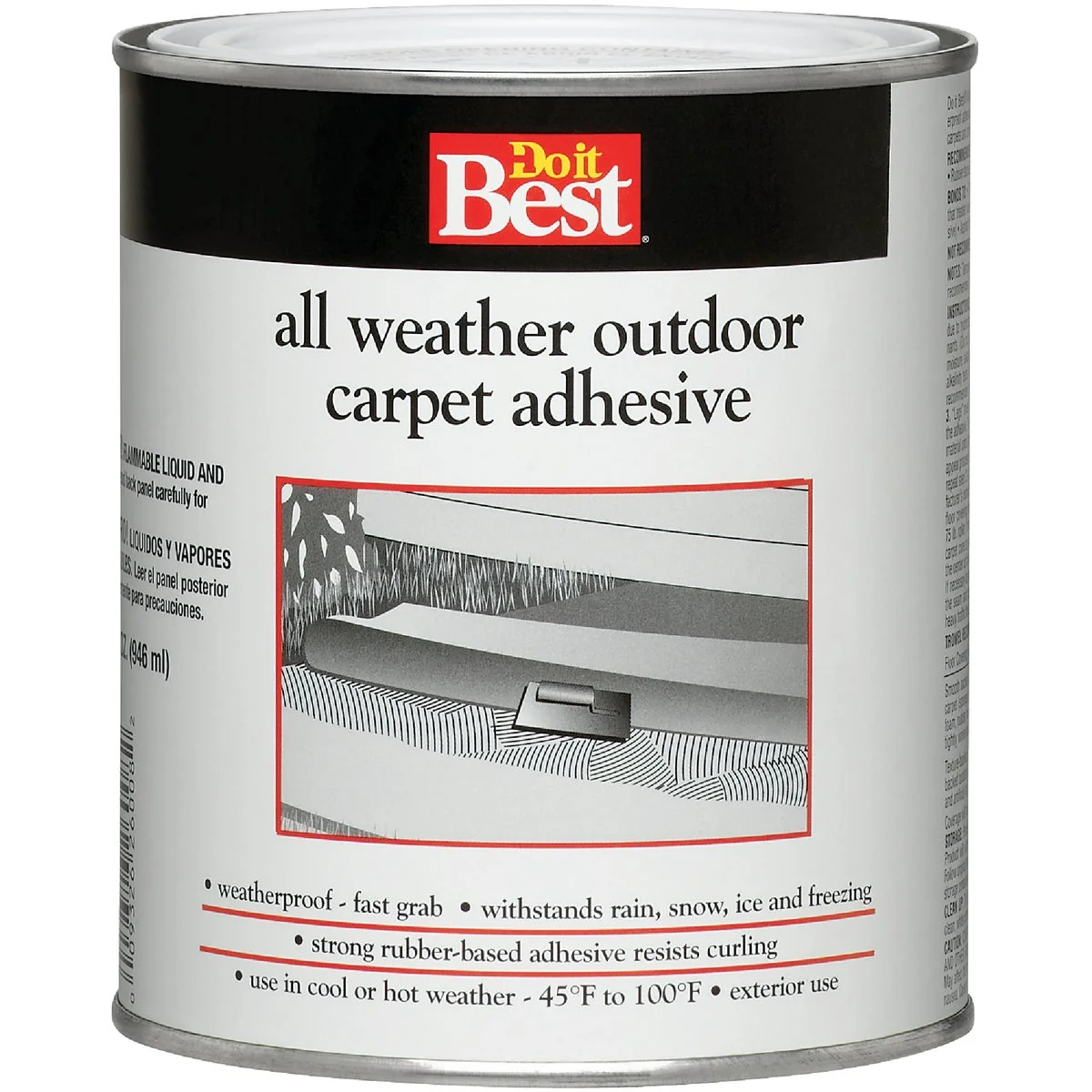 Top-Quality Do it All Weather Outdoor Carpet Adhesive Quart Environmentally Friendly