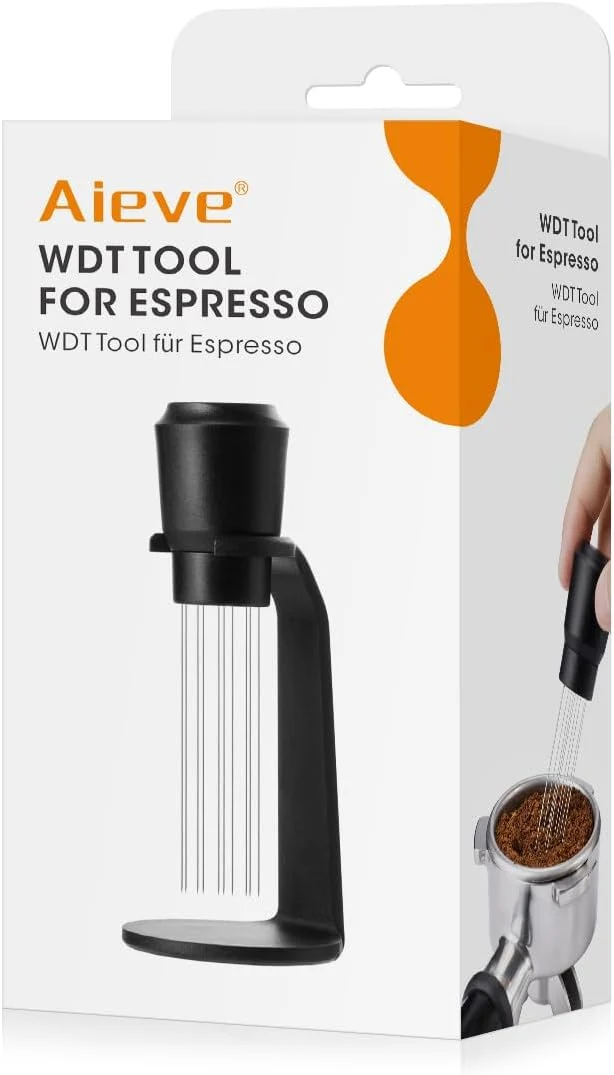 Lightweight Aieve WDT Tool Espresso Distribution Tool Espresso Accessories 10 Needle Coffee Stirrer with Stand for Barista Ease of Use in 2 Ways Installtion Professional