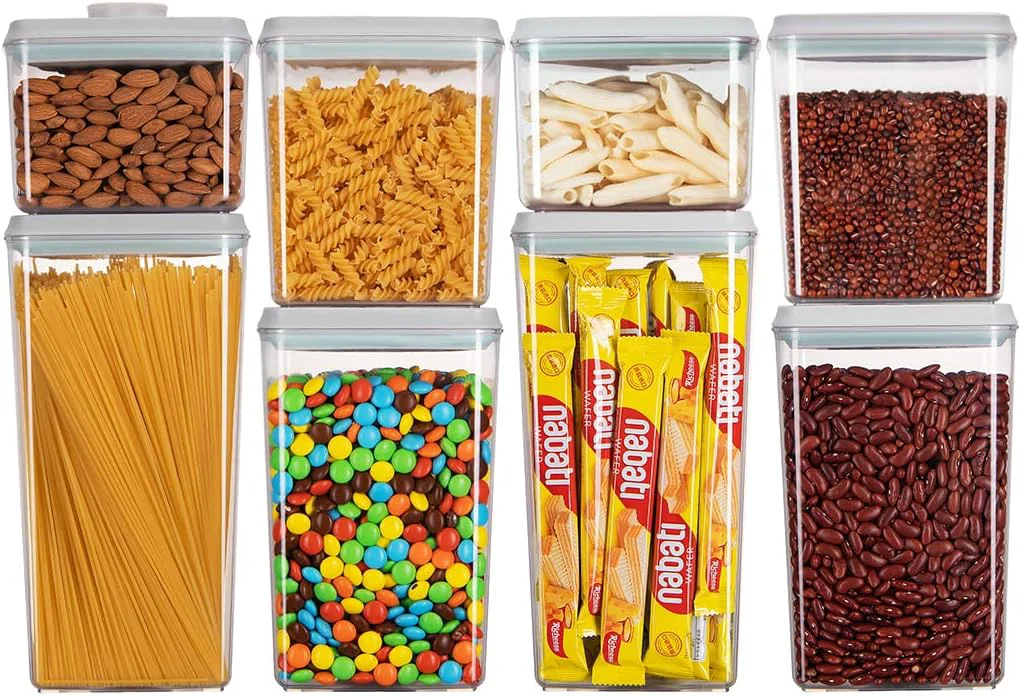 Eco-Friendly Ankou Food Storage Containers Pop Airtight Food Storage Containers with Lids for Kitchen Pantry Organizing Ce Snack Flour Sugar Coffee Spaghetti Stackable – 8 Pcs 1.2 2.0 2.7 3.3qt 2 Versatile