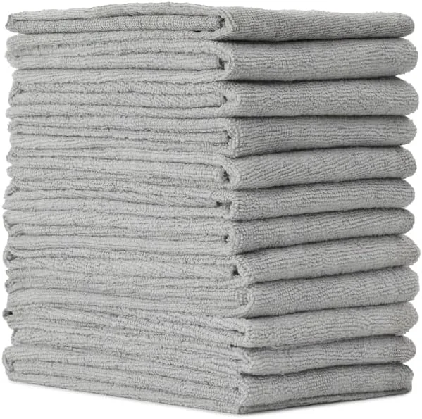 Reusable Viking Microfiber Towel 12 Pack Utility Car Drying Towels Premium Super Absorbent Grey 24 Inch x 24 Inch Smart
