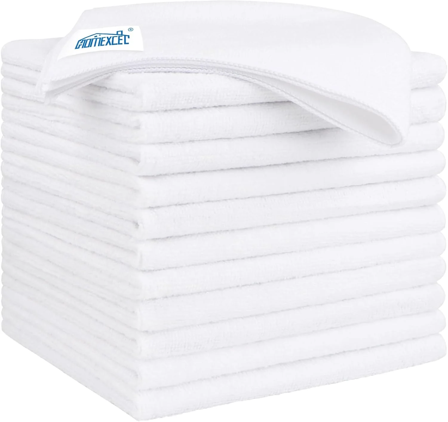 Detailed Homexcel White Microfiber Cleaning Cloth 12 Pack 12.5 x 12.5 inch Microfiber Towels for Cars Ultra Absorbent Car Washing Cloth Sustainable