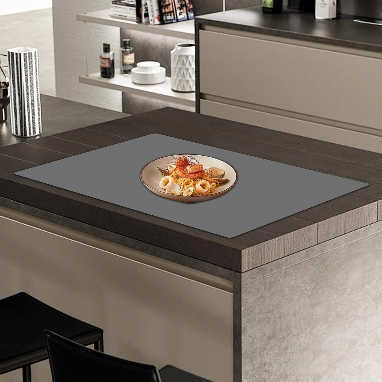 Original Design 23.6 x15.7 60cmx40cm Large Silicone Mat for Kitchen Counter Non-Slip Heat Resistant Countertop Protector Functional