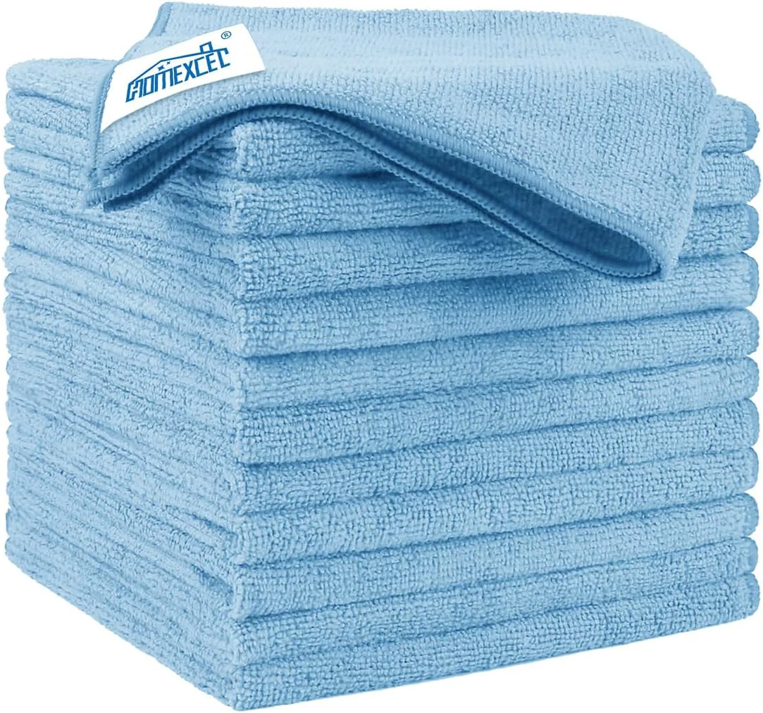User-Friendly Homexcel Blue Microfiber Cleaning Cloth 12 Pack 12.5 x 12.5 inch Microfiber Towels for Cars Ultra Absorbent Car Washing Cloth Smooth