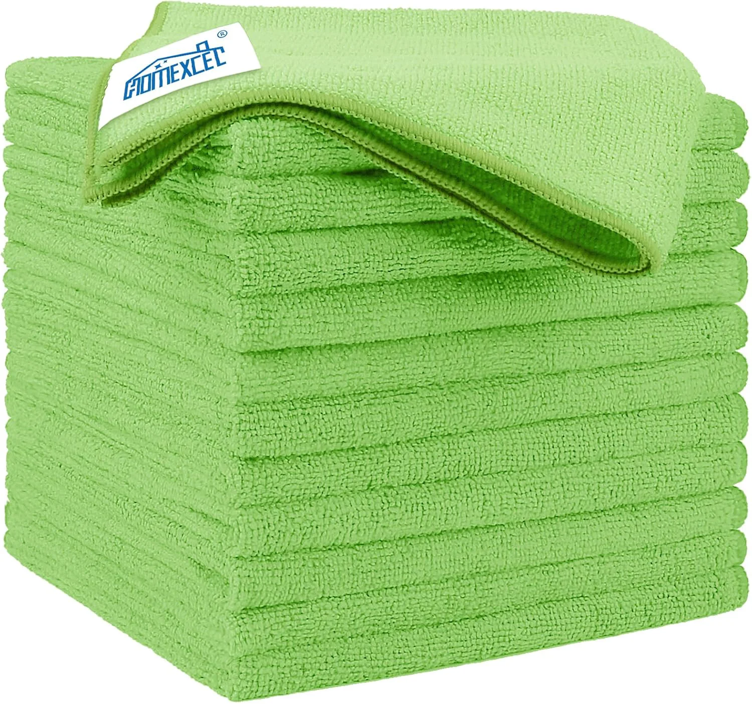 Elite Homexcel Green Microfiber Cleaning Cloth 12 Pack 12.5 x 12.5 inch Microfiber Towels for Cars Ultra Absorbent Car Washing Cloth Sophisticated