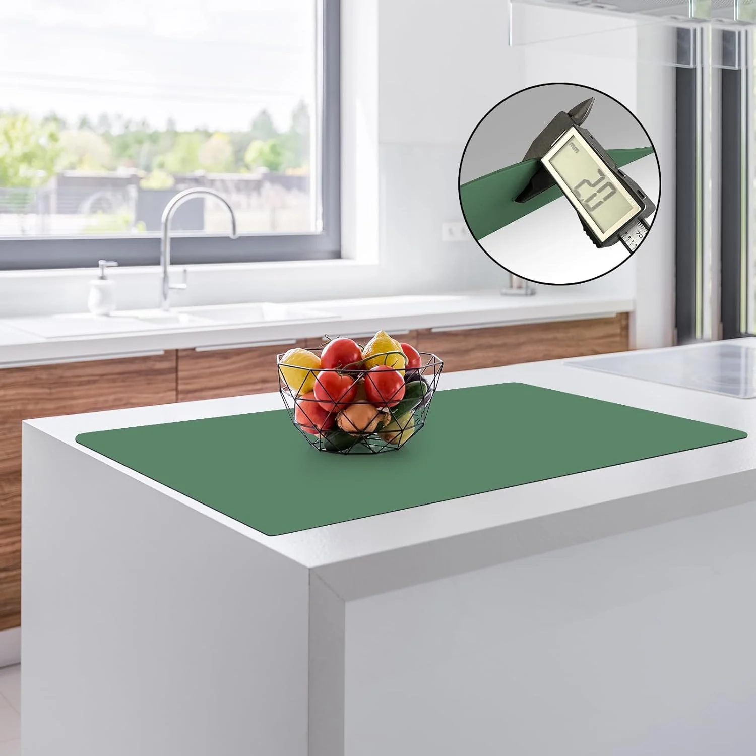 Convenient 2MM Thick Silicone Countertop Mat 35.4 x 23.6 Silicone Mats for Kitchen Counter Nonslip Heat Resistant Mat Large Kitchen Counter Mats Long-Lasting