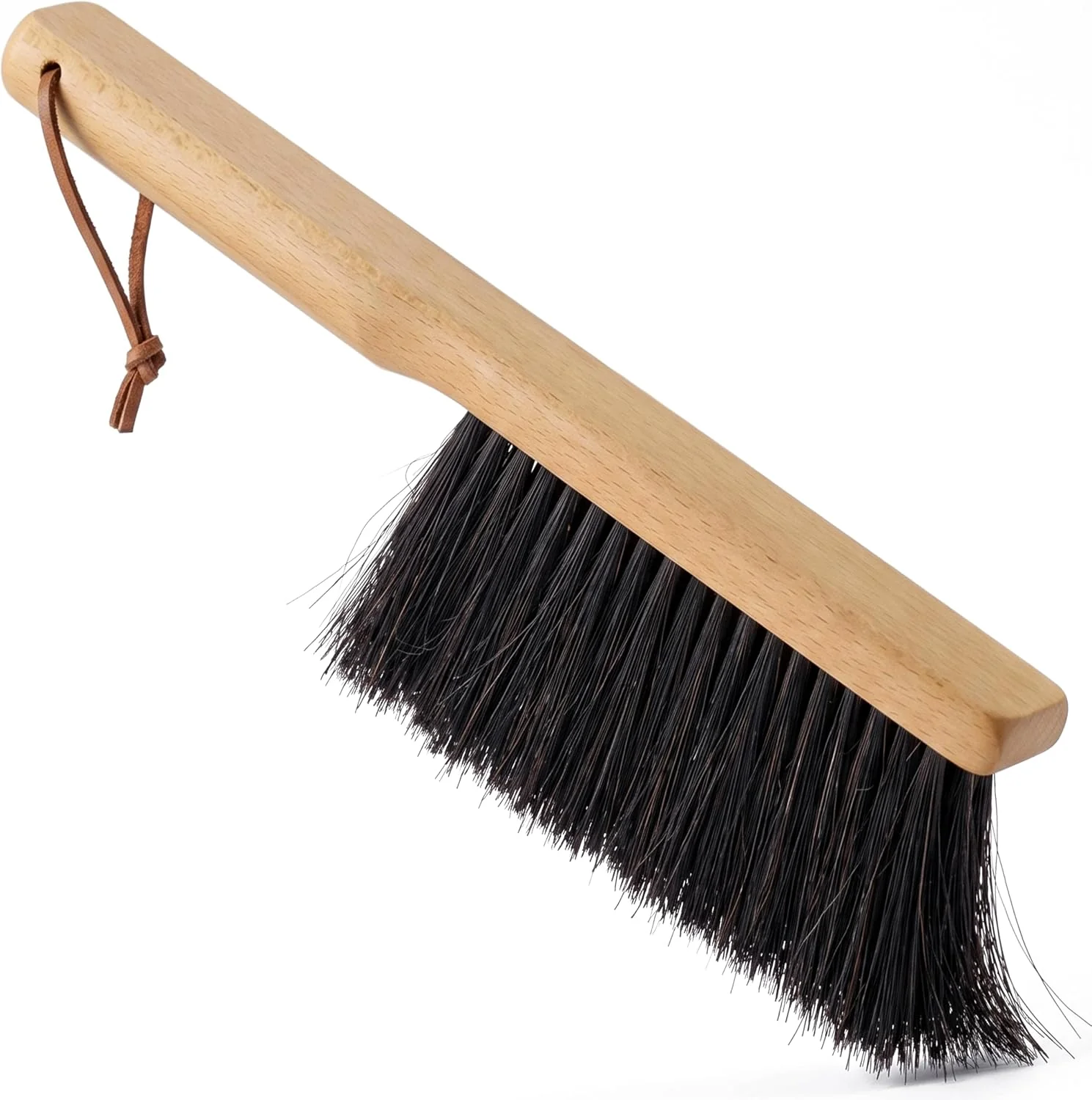 Premium TAKAVU Firm Horsehair Counter Brush 12.6 in Hand Brush with Wood Handle Exclusive