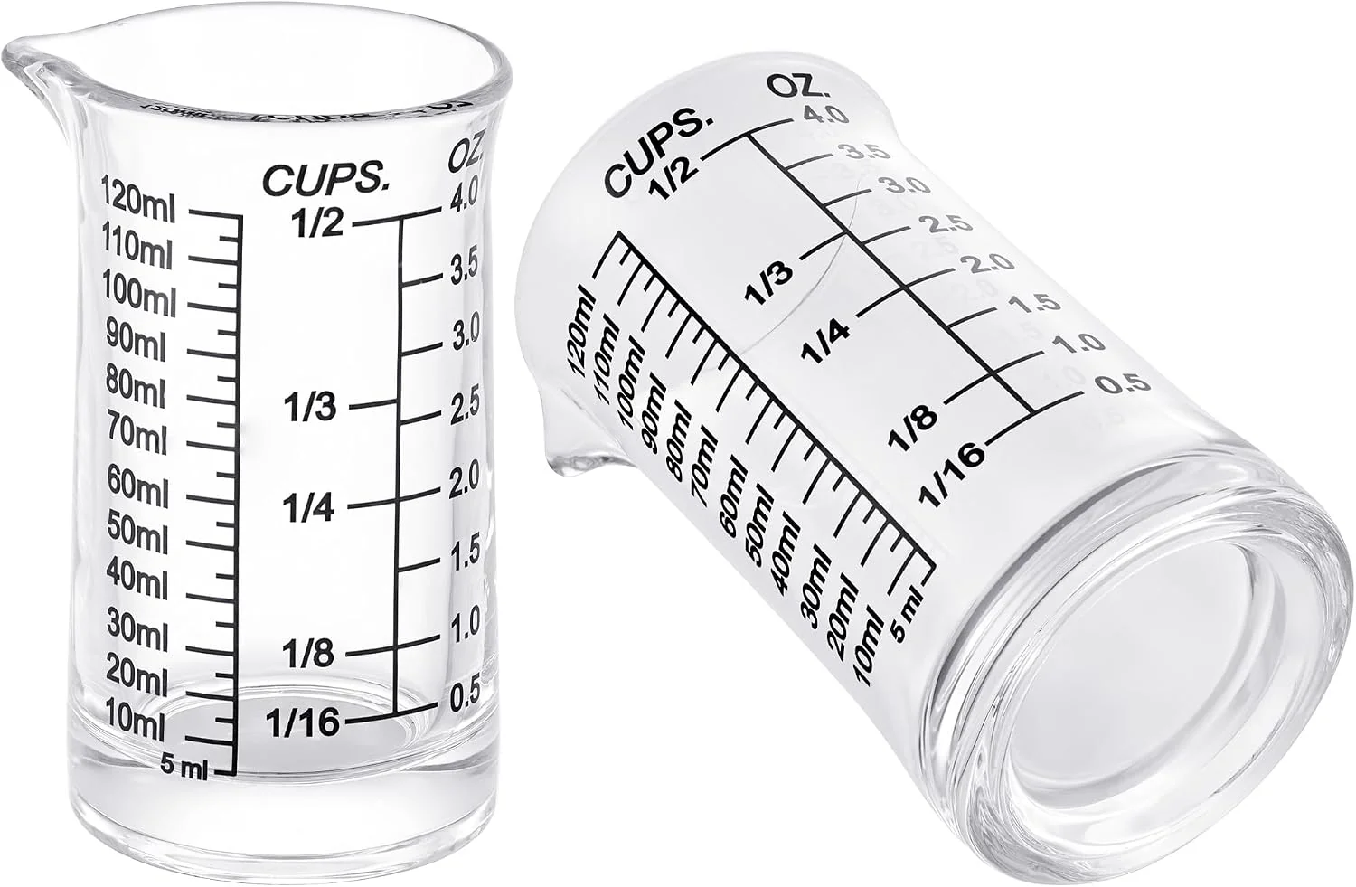 Casual Ackers 4oz Glass Measuring Cup – Shot Glass with Ounce Ml Cups Markings for Kitchen amp Bar Pack of 2 Smart