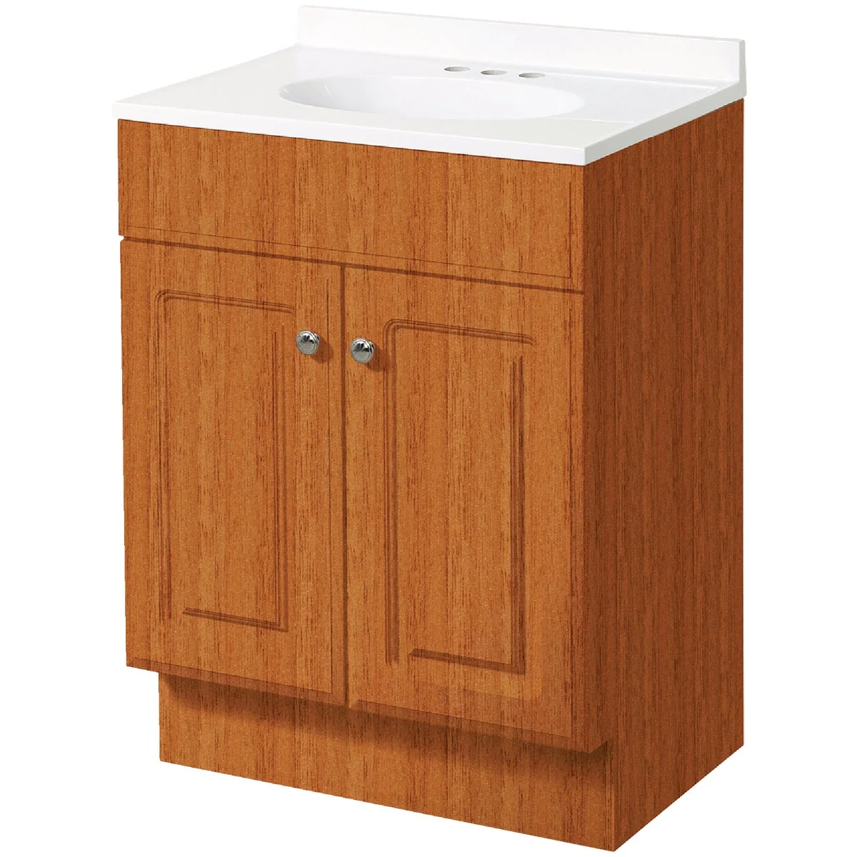Certified Zenith Zenna Home Oak 18 In. W x 35 In. H x 16 In. D Vanity with White Cultured Marble Top Smart