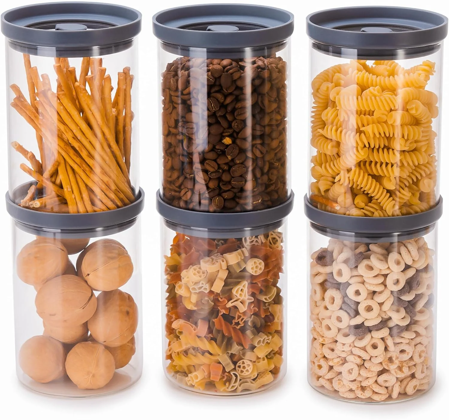 Functional Glass Airtight Canisters with Silicone and Glass Lids – BPA- Borosilicate Containers for Food Prep Storage Wet or Dry Food Jars for Rice Tea Relaxed