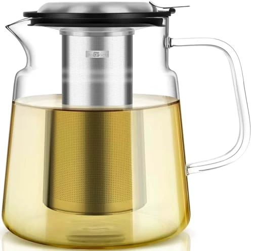 Reusable 57oz Glass Tea Pot with Infuser 57 Count Exceptional