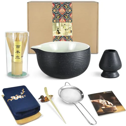 Smooth Bluestone Glaze Matcha Kit for Japanese Tea Ceremony Consistent