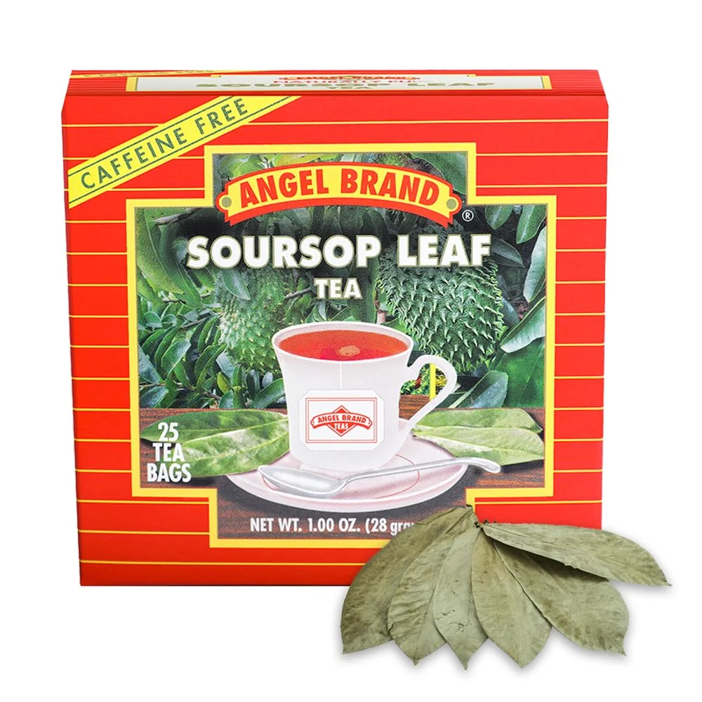 Verified Angel Brand Soursop Tea Bags 25 – Pack 3 – Tea Bags for Health Benefits and Immune Support Famous in Jamaican Culture – Graviola Soursop Leaves gives Taste Vitamins Minerals Proven