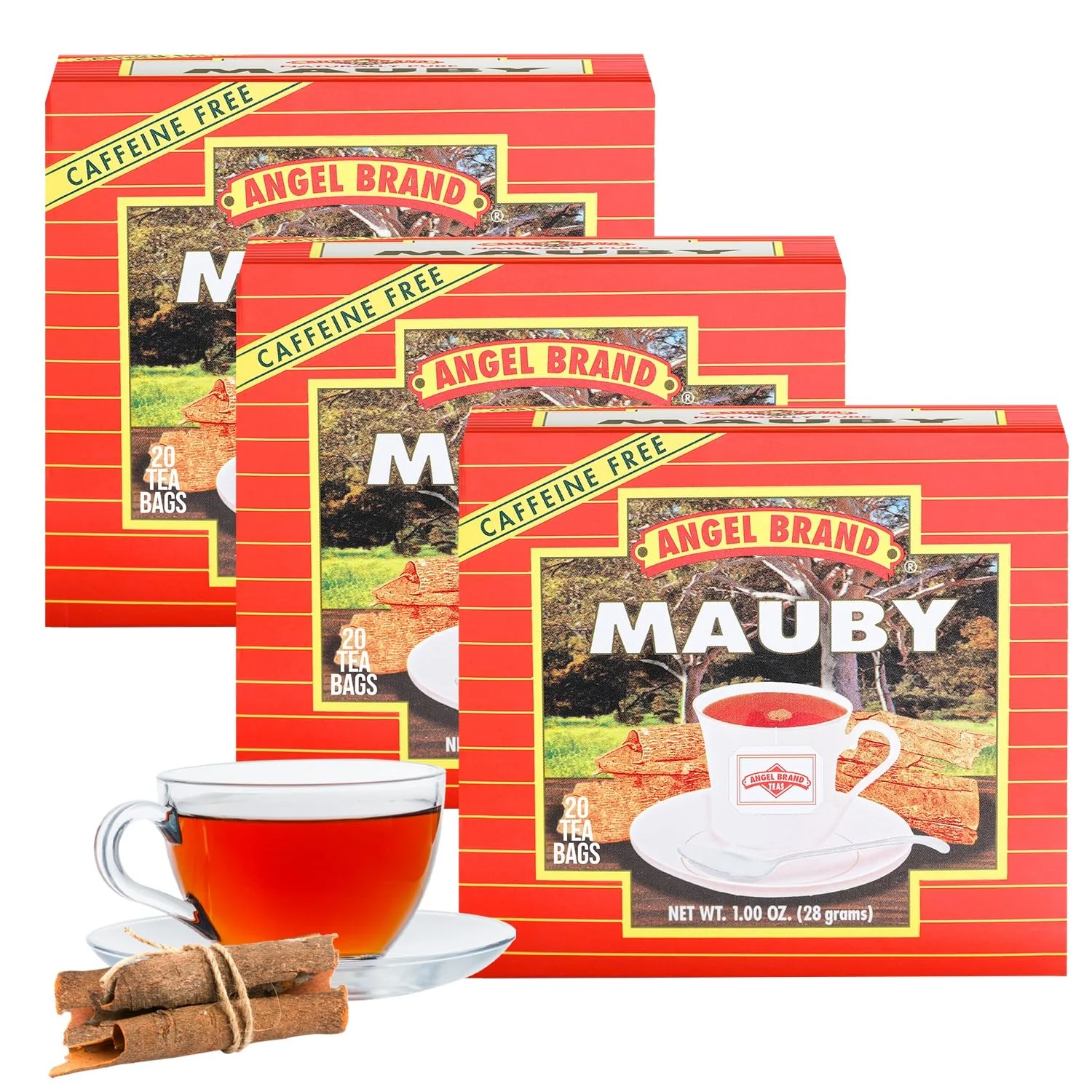 Convenient Angel Brand Mauby Bark Tea Bags 20 Pack of 3 – Herbal Mauby Tea for Digestion Verified