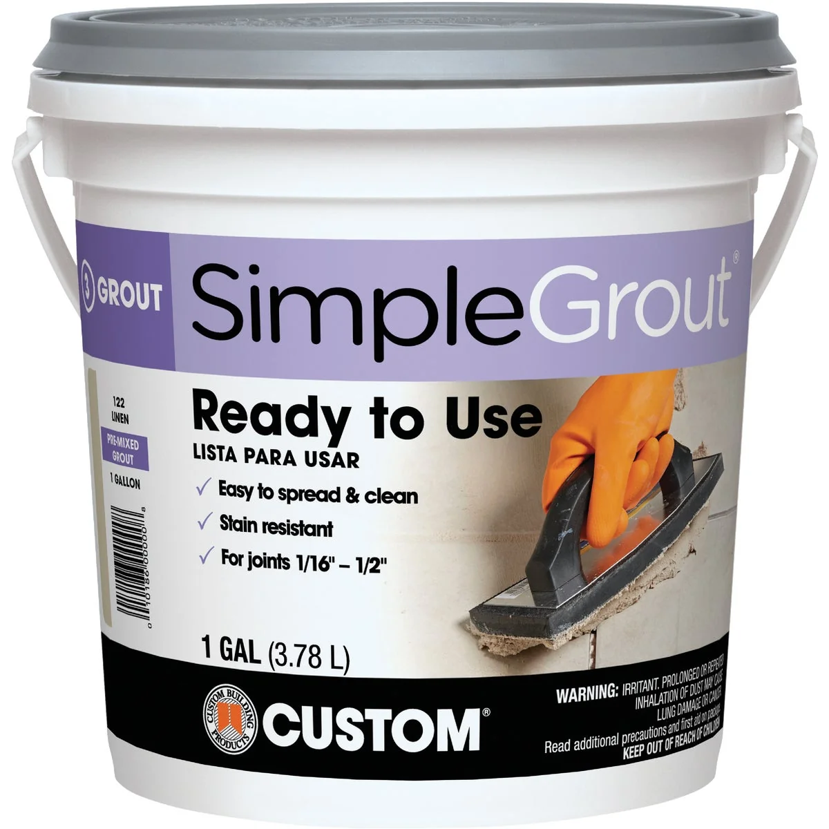 High-Performance Custom Building Products Simplegrout Gallon Bright White Pre-Mixed Tile Grout Responsible