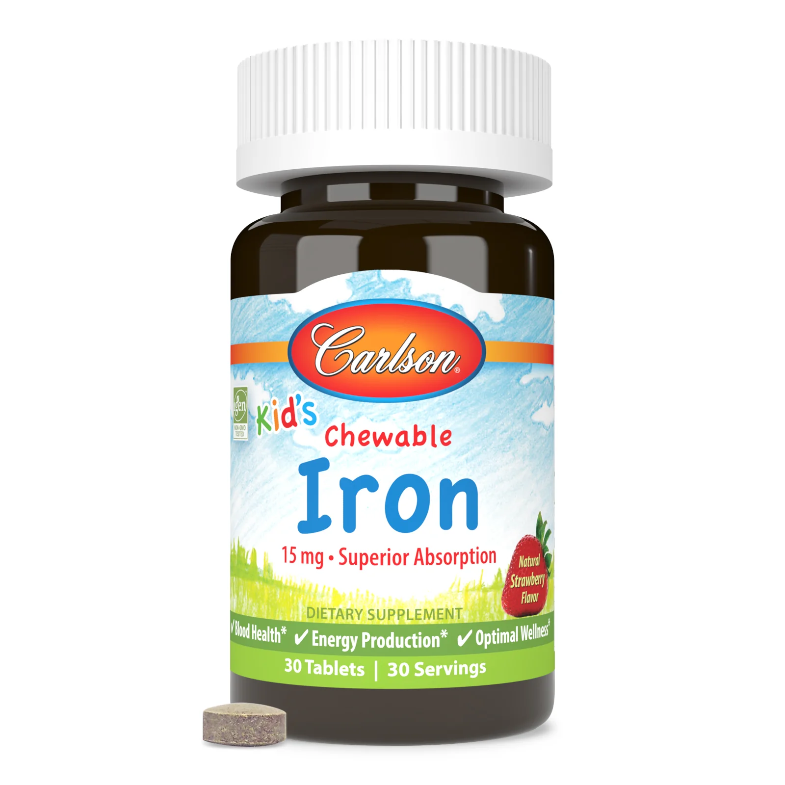World-Class Carlson Labs Kid’s Iron Chewable Tablets – Healthy Growth Energy Support Traditional