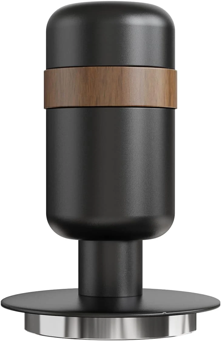 Sustainable 53.3mm Coffee Tamper Calibrated Espresso Tamper with Spring Loaded Barista Tamper with 30lbs Stainless Steel Base and Black Aluminum Handle Smooth