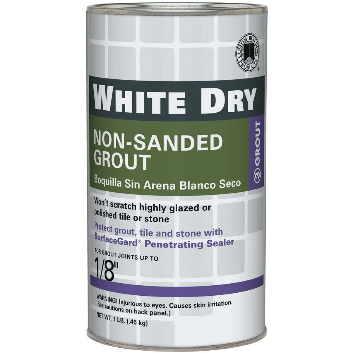 Effective Custom Building Products White Dry 1 Lb. White Non-Sanded Tile Grout High-Grade