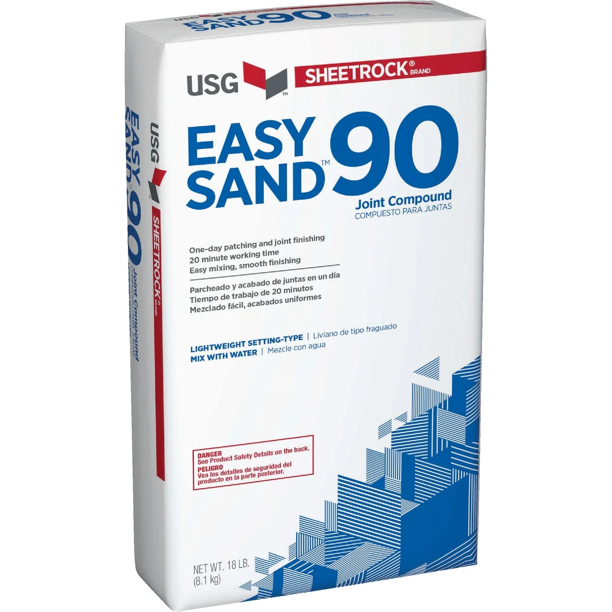 Recyclable Sheetrock Easy Sand 90 Lightweight Setting Type 18 Lb. Drywall Joint Compound Modern