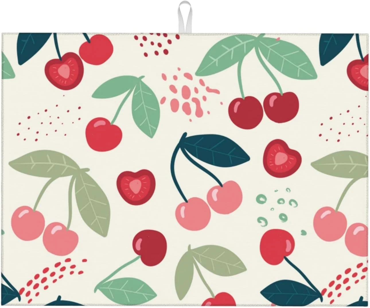 High-Performance Large Dish Drying Mats For Kitchen Counter Microfiber Kitchen Drying Mat XL Draining Pad Absorbent Quick Drying Dish Mat 18×24 Inch – Cherry Secure