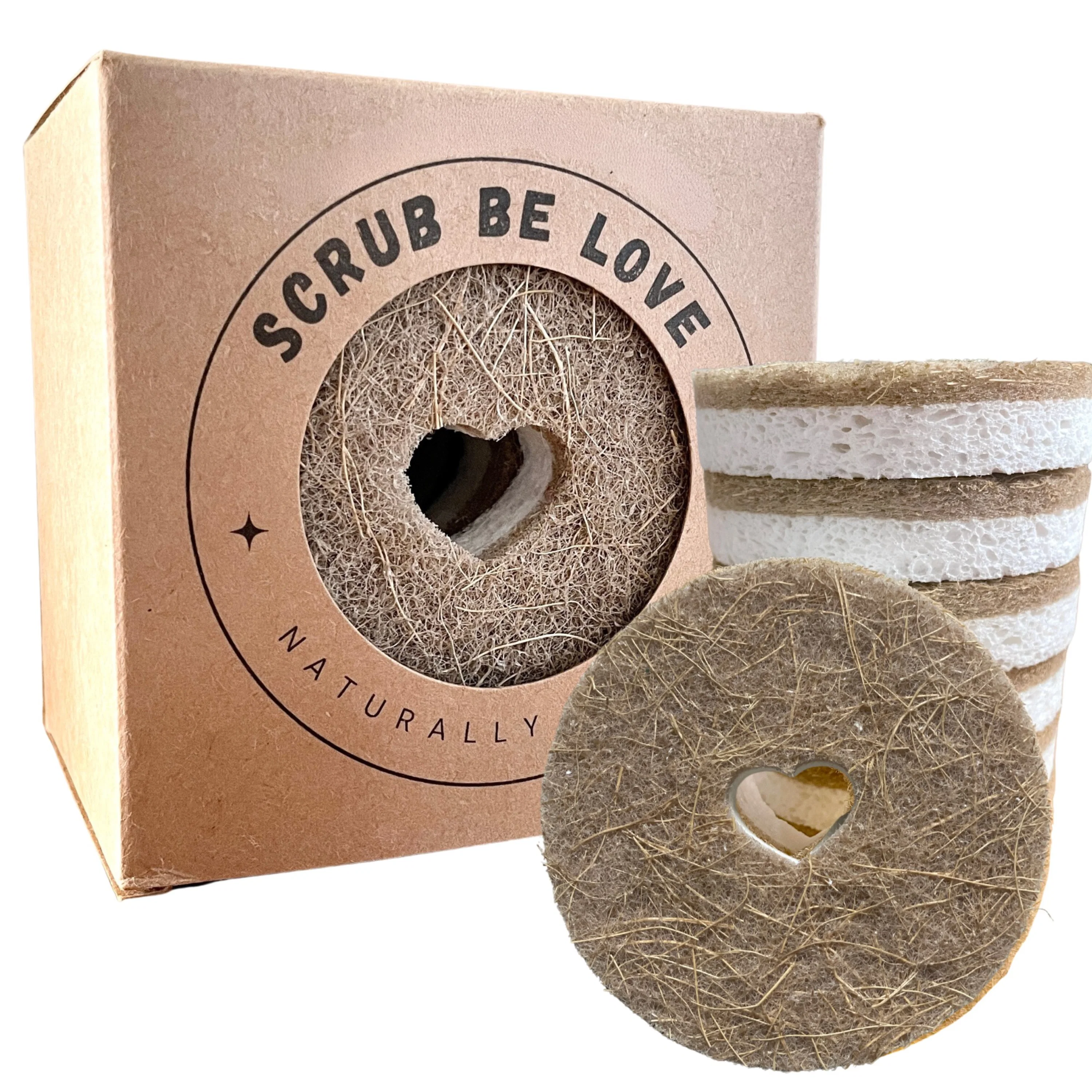 Premium Material Scrub Be Love Round Heart Dish Sponge Pack Versatile