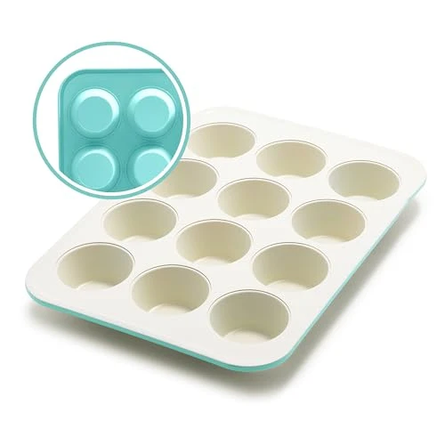 Sophisticated 12 Cup Ceramic Nonstick Muffin Pan Verified