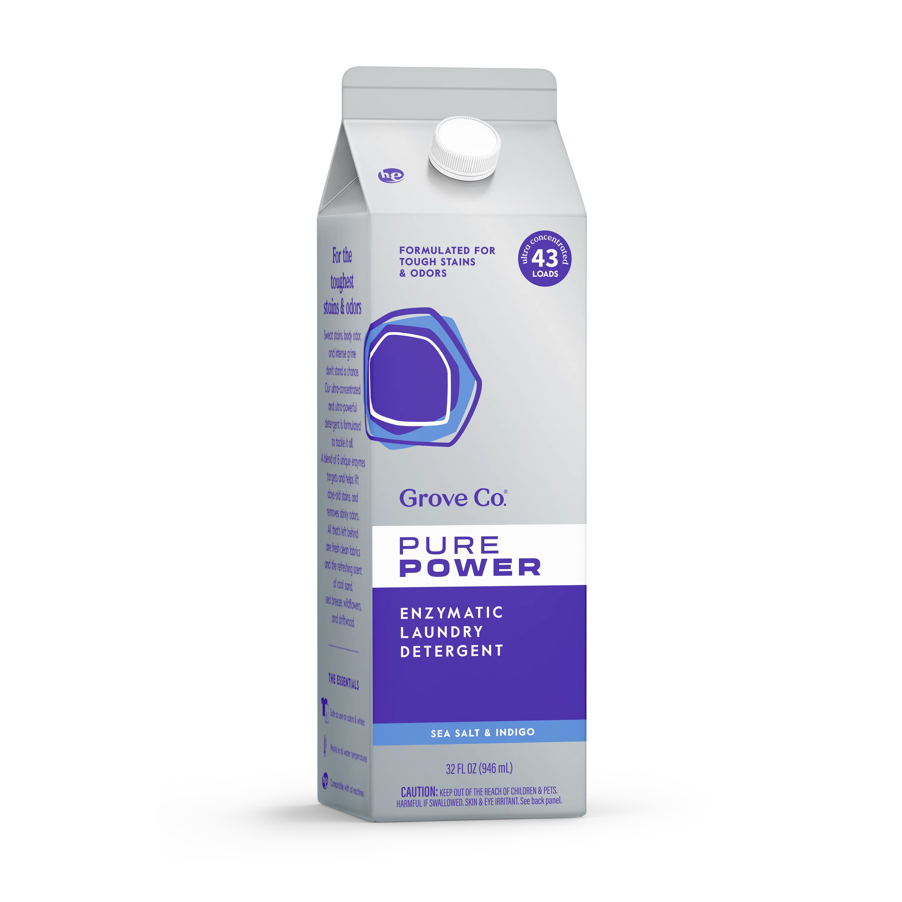 Innovative Grove Co. Pure Power Laundry Detergent – Tackles Tough Stains Odors Crafted