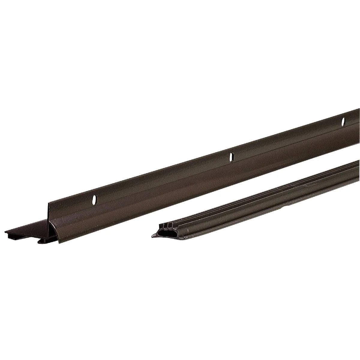 Clean M-D Ultra 1.75 In. W. x 1.25 In. H. x 36 In. L. Bronze Vinyl L-Shaped Door Bottom with Drip Cap for 1-3 8 1-3 4 In. Door Detailed